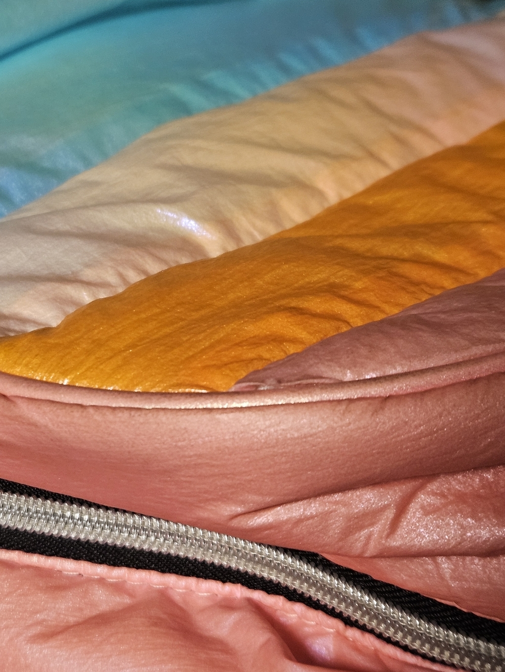 Rainbow Stripe Lightweight Women's Backpack - Pink, Gold, Blue - Picture 11 of 16